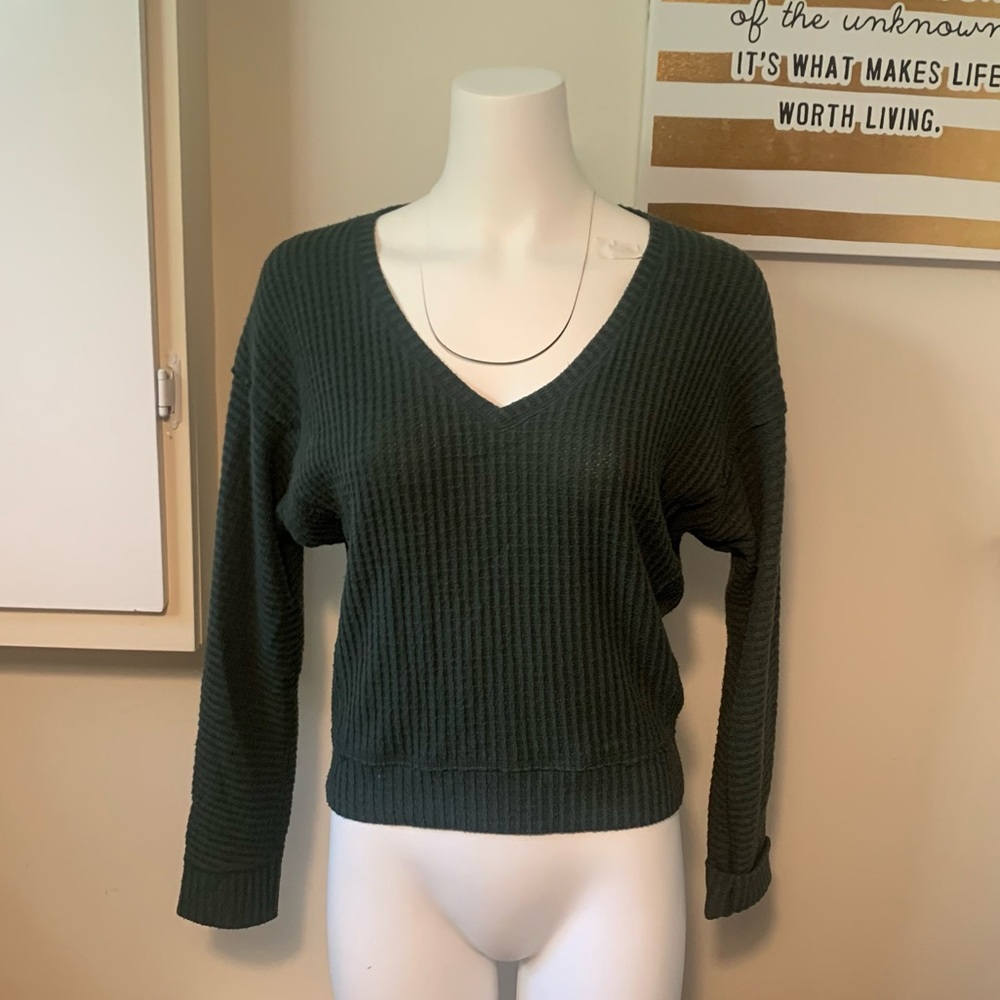 Abercrombie &Fitch green cardigan sweater